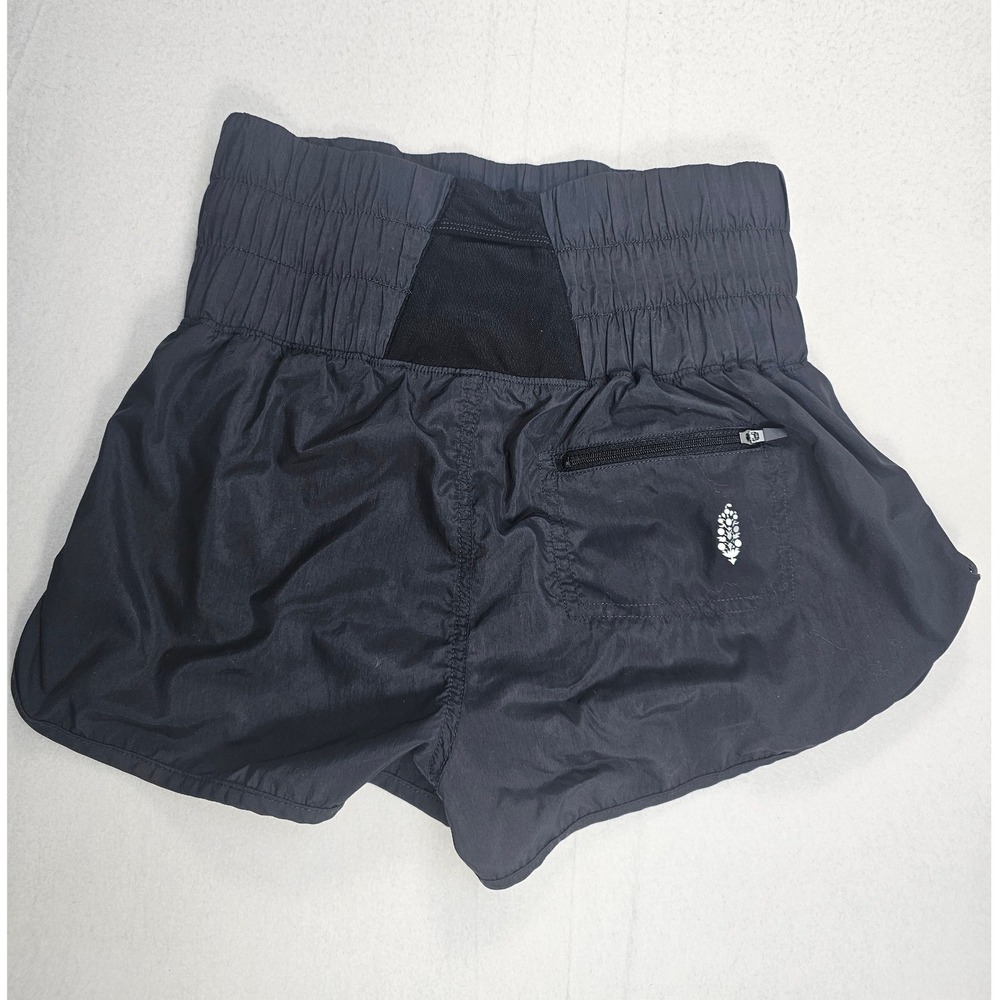 Free People Movement Black‎ High Waisted Ruched Zipper Pocket Athletic Shorts XS